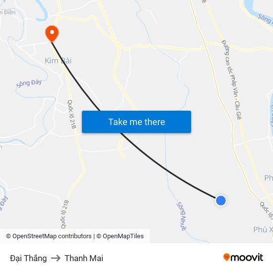 Đại Thắng to Thanh Mai map