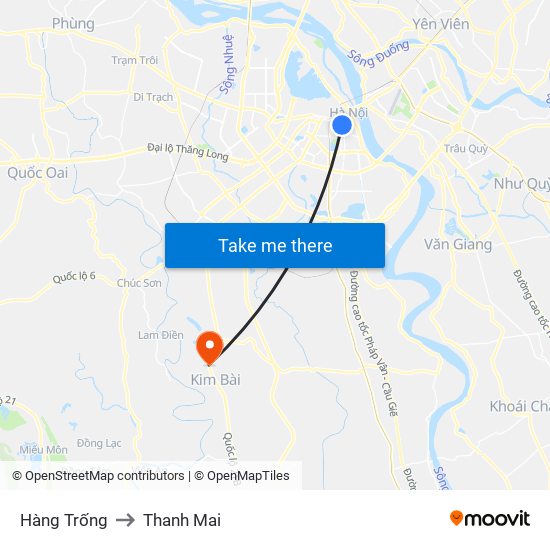 Hàng Trống to Thanh Mai map