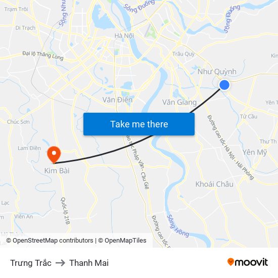 Trưng Trắc to Thanh Mai map