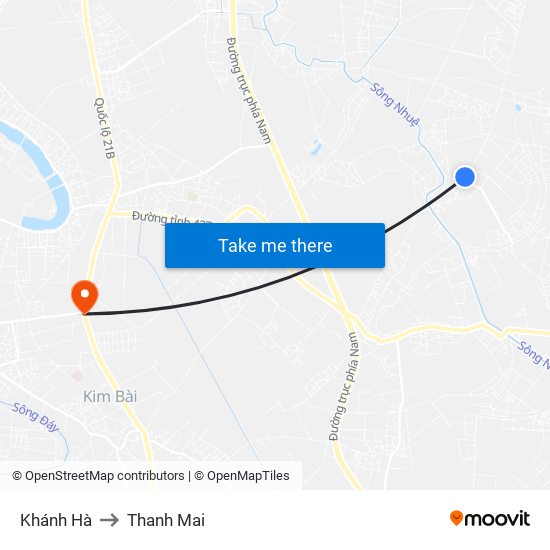 Khánh Hà to Thanh Mai map