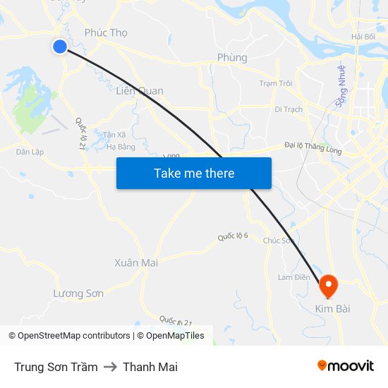 Trung Sơn Trầm to Thanh Mai map