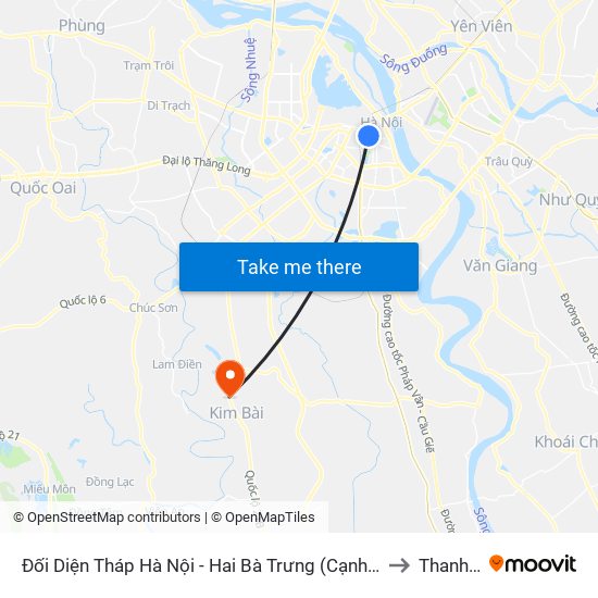 Đối Diện Tháp Hà Nội - Hai Bà Trưng (Cạnh 56 Hai Bà Trưng) to Thanh Mai map