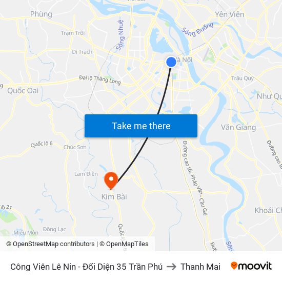 Công Viên Lê Nin - Đối Diện 35 Trần Phú to Thanh Mai map