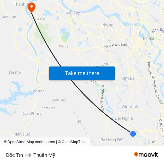 Đốc Tín to Thuần Mỹ map