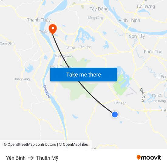 Yên Bình to Thuần Mỹ map