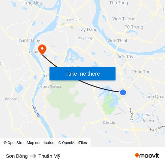 Sơn Đông to Thuần Mỹ map