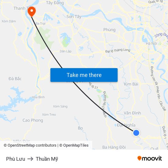 Phù Lưu to Thuần Mỹ map