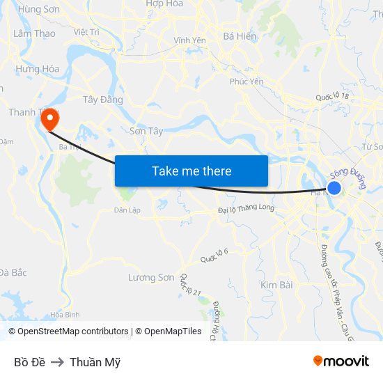 Bồ Đề to Thuần Mỹ map