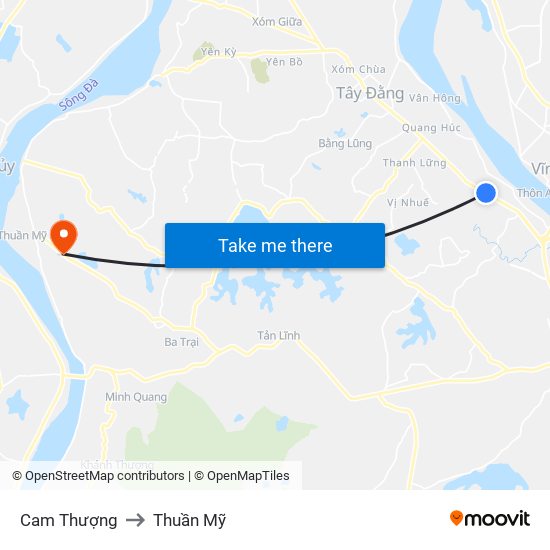 Cam Thượng to Thuần Mỹ map