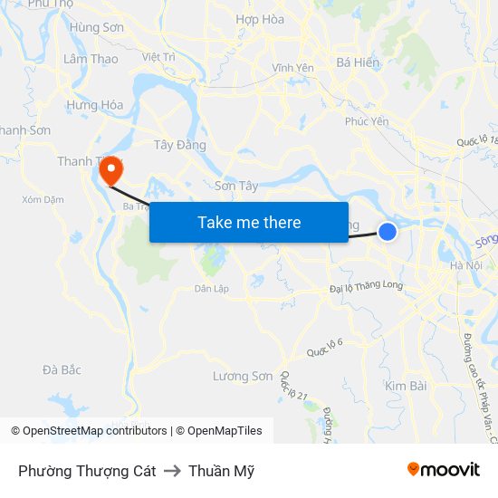 Phường Thượng Cát to Thuần Mỹ map