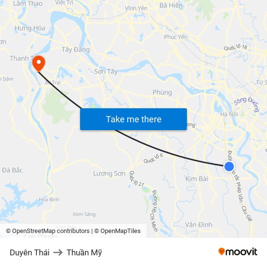 Duyên Thái to Thuần Mỹ map