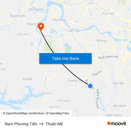 Nam Phương Tiến to Thuần Mỹ map