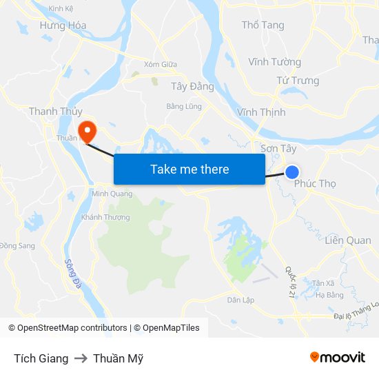 Tích Giang to Thuần Mỹ map