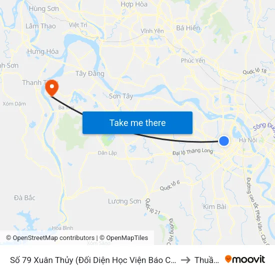 Số 79 Xuân Thủy (Đối Diện Học Viện Báo Chí Và Tuyên Truyền) to Thuần Mỹ map
