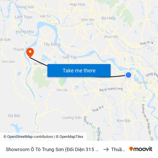 Showroom Ô Tô Trung Sơn (Đối Diện 315 Phạm Văn Đồng) to Thuần Mỹ map