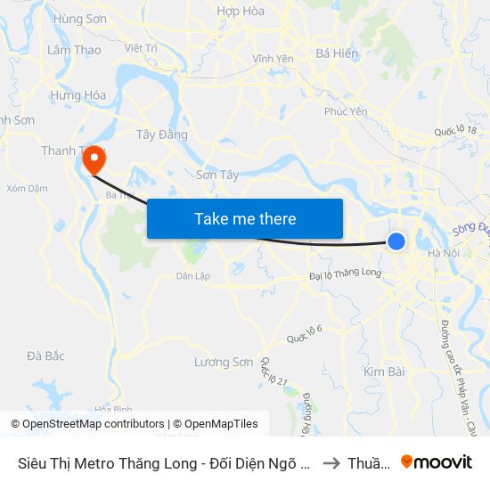 Siêu Thị Metro Thăng Long - Đối Diện Ngõ 599 Phạm Văn Đồng to Thuần Mỹ map