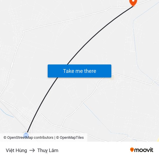 Việt Hùng to Thuỵ Lâm map