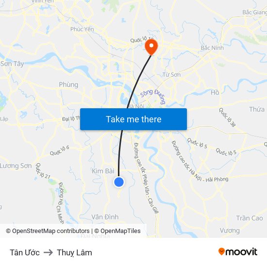 Tân Ước to Thuỵ Lâm map