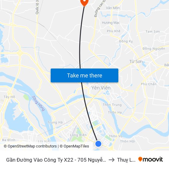 Gần Đường Vào Công Ty X22 - 705 Nguyễn Văn Linh to Thuỵ Lâm map