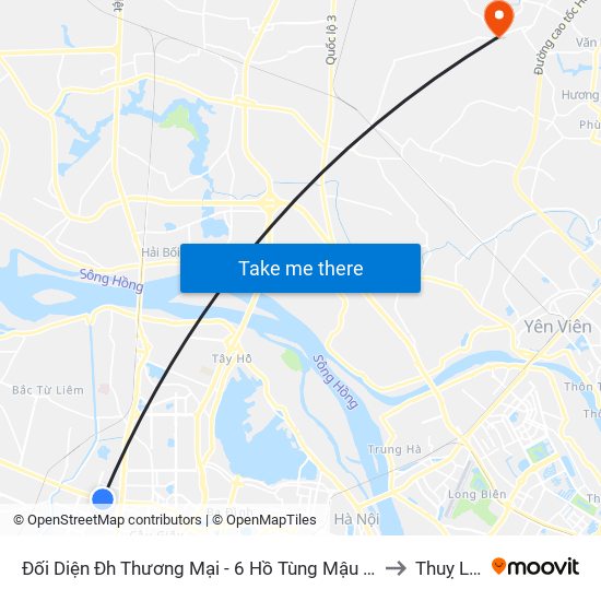 Đối Diện Đh Thương Mại - 6 Hồ Tùng Mậu (Cột Sau) to Thuỵ Lâm map