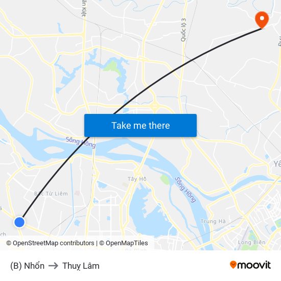 (B) Nhổn to Thuỵ Lâm map