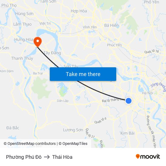 Phường Phú Đô to Thái Hòa map