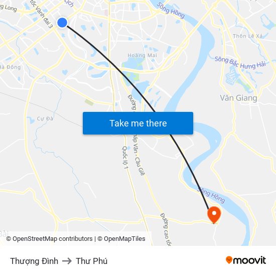 Thượng Đình to Thư Phú map