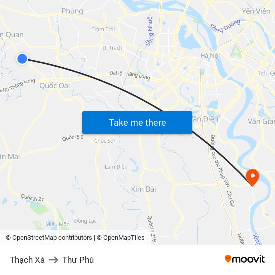 Thạch Xá to Thư Phú map