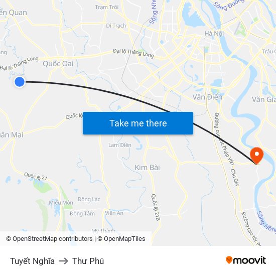 Tuyết Nghĩa to Thư Phú map