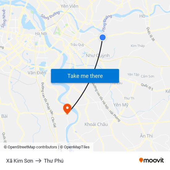 Xã Kim Sơn to Thư Phú map