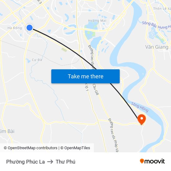 Phường Phúc La to Thư Phú map