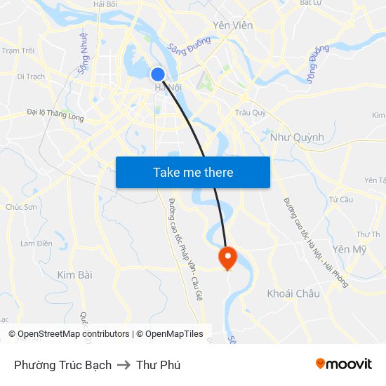 Phường Trúc Bạch to Thư Phú map