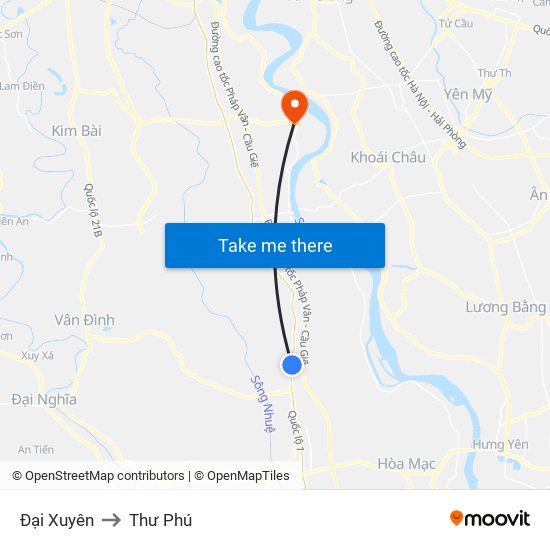 Đại Xuyên to Thư Phú map