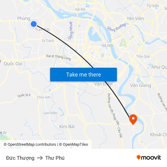 Đức Thượng to Thư Phú map