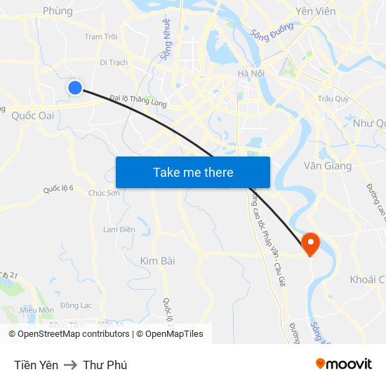 Tiền Yên to Thư Phú map