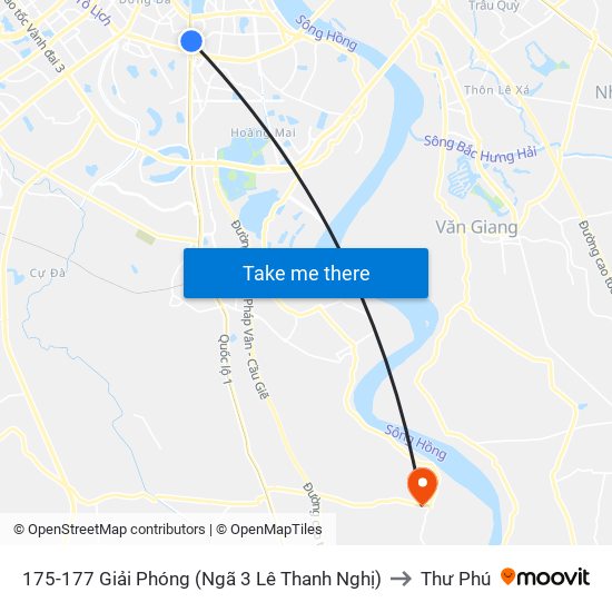 175-177 Giải Phóng (Ngã 3 Lê Thanh Nghị) to Thư Phú map