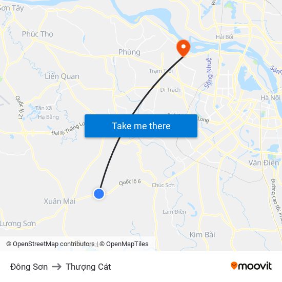 Đông Sơn to Thượng Cát map