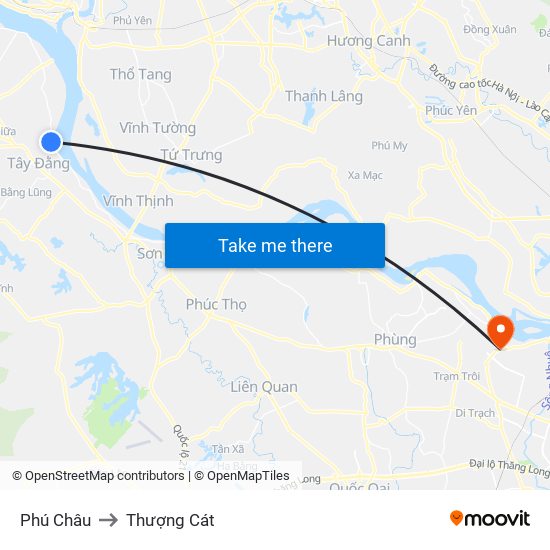 Phú Châu to Thượng Cát map