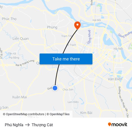 Phú Nghĩa to Thượng Cát map