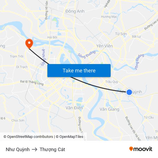 Như Quỳnh to Thượng Cát map