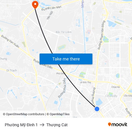 Phường Mỹ Đình 1 to Thượng Cát map