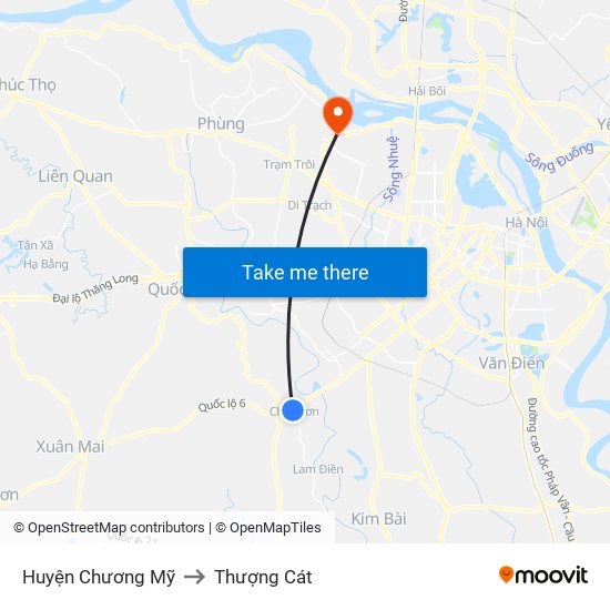 Huyện Chương Mỹ to Thượng Cát map