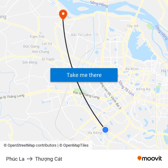 Phúc La to Thượng Cát map