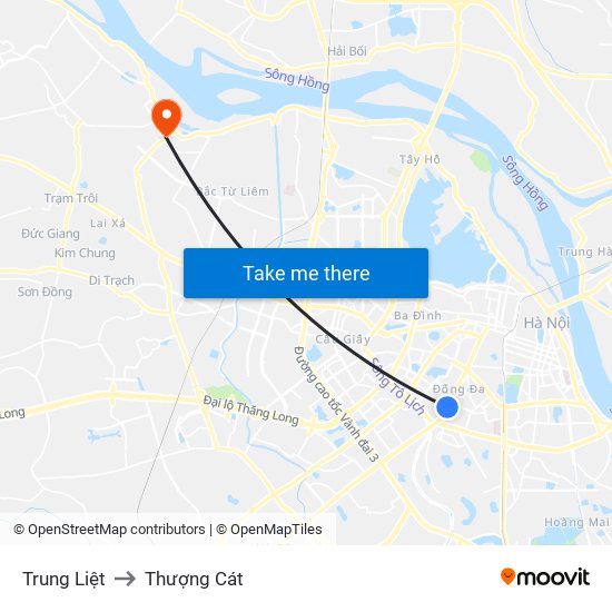 Trung Liệt to Thượng Cát map