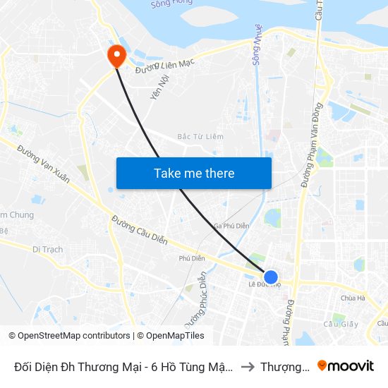 Đối Diện Đh Thương Mại - 6 Hồ Tùng Mậu (Cột Sau) to Thượng Cát map