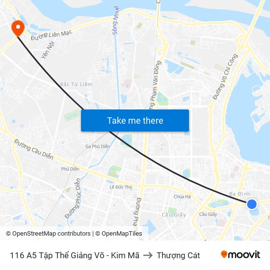 116 A5 Tập Thể Giảng Võ - Kim Mã to Thượng Cát map