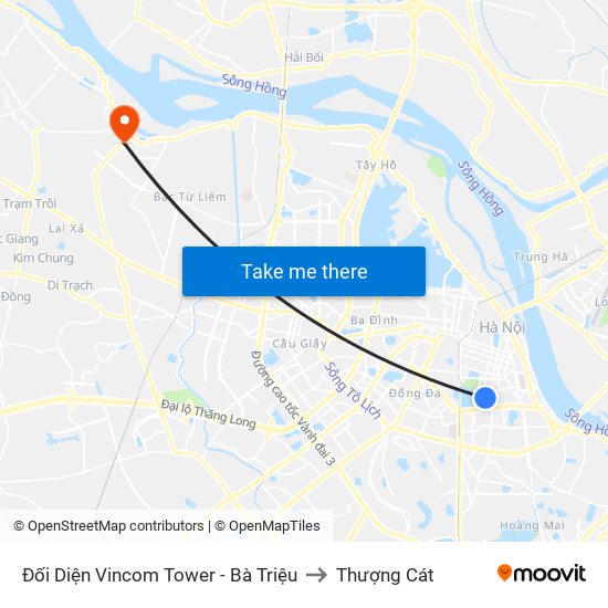 Đối Diện Vincom Tower - Bà Triệu to Thượng Cát map