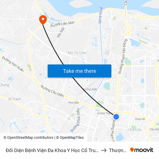 Đối Diện Bệnh Viện Đa Khoa Y Học Cổ Truyền - Phạm Hùng to Thượng Cát map