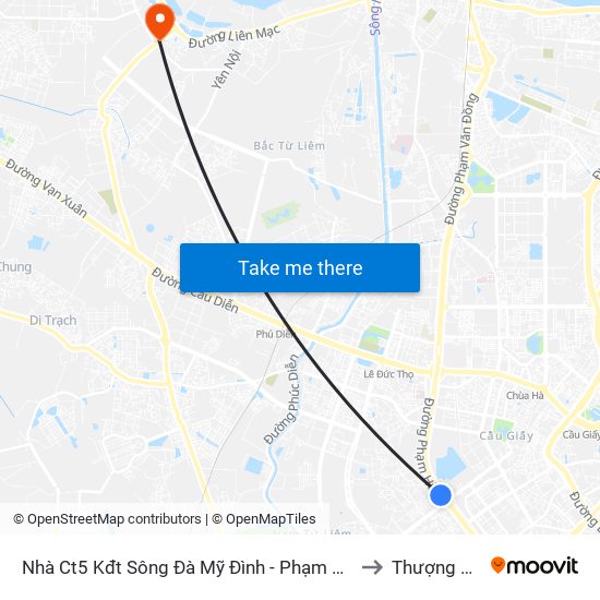 Nhà Ct5 Kđt Sông Đà Mỹ Đình - Phạm Hùng to Thượng Cát map