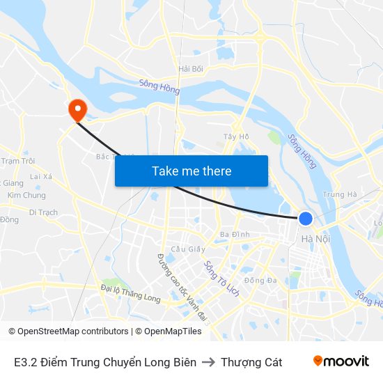 E3.2 Điểm Trung Chuyển Long Biên to Thượng Cát map